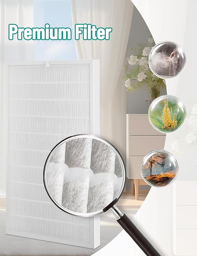 FAPF034 Replacement Filters Compatible with Filtrete Air Purifier FAP03, Part# FAPF03 FAPF034, Filter Size 21.1" x 11.6" x 0.75, 4 Count