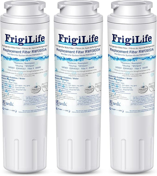 UKF8001 Replacement for EveryDrop Filter 4, Everydrop EDR4RXD1, Maytag UKF8001AXX-200, UKF8001P, Whirlpool 4396395, 469006, FMM-2 MPF15090 WF-UKF8001, SGF-M9 Refrigerator Water Filter, 3PACK