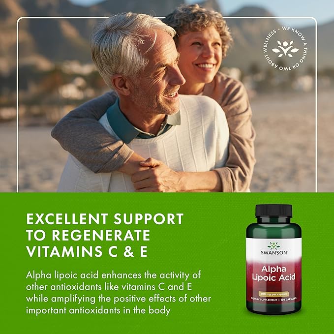 Swanson Alpha Lipoic Acid Health Supplement 300 mg 120 Capsules