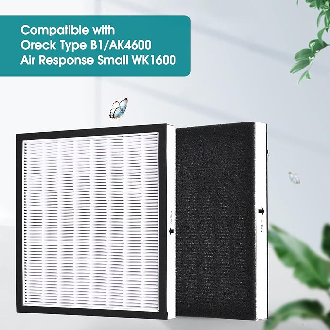 HEPA Filter Kit - 1 HEPA Filters & 2 Carbon Pre-Filters Replacement for Oreck WK01234QPC Air Purifier Filter, oreck air 94 filter, Airvantage WK10002QPC WK10052QPC