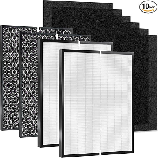 10-Pack Amboseli Replacement Filters Compatible AD3000 Air Purifi-er, 3000,3000M, 3000Pro Air Purifi-er,2 air filter, 2 Activated Carbn and 6 Extra Carbn Pre-Filters