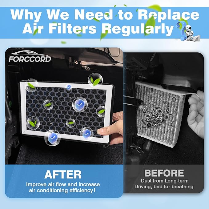 2-Pack HEPA Cabin Air Filter Fits for Mazda CX-9 Toyota RAV4 Corolla Camry Highlander Lexus RX350 Activated Carbon Cabin Filter Replacement CF12157 Car Accessories