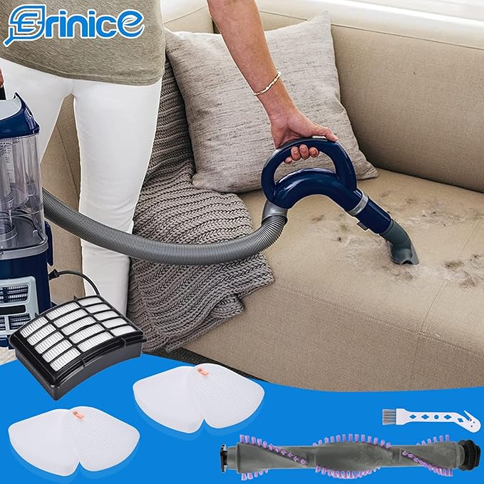 Filter Brush Roller Kit for Shark Navigator Lift Away Vacuum NV350 NV351 NV352 NV355 NV356 NV356E NV357 NV358 NV360 UV440 Replacement Parts, 1 HEPA Filter + 2 Foam & Felt Filter + Brush Roller