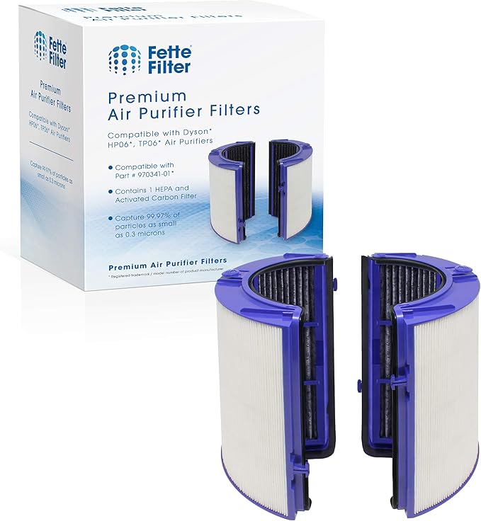 Fette Filter - Premium Air Purifier Filter Replacement Compatible with Dyson HP06, HP09, TP06, TP09, PH01, PH02, PH03, PH04, HP07, TP07 (Part No.970341-01 & 965432-01) - Pack of 1