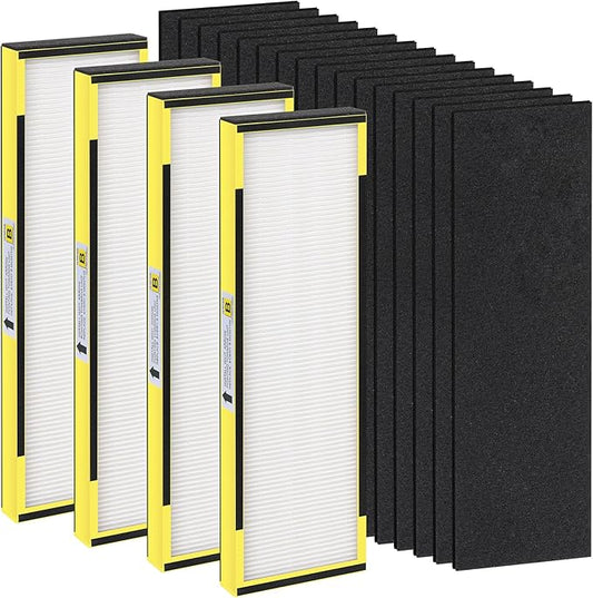 FLT4825 HEPA Filter B Replacement for Gm Guardian ,Compatible with Gm-Guardian FLT4825 AC4825 AC4800 AC4850 , 2 Ture HEPA( Additional pre-filter) + 10 Carbon Pre-Filters, 3-Stage Filtration System