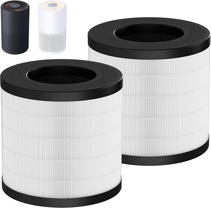 PU-P05/AC201B Replacement Filter Compatible with FULMINARE PU-P05 and Purivortex AC201B Air Purifiers, H13 True HEPA Air Filter for Home Pets Dander Dust Smoke Pollen 2pack
