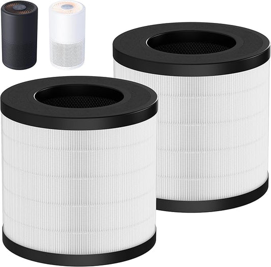 PU-P05/AC201B Replacement Filter Compatible with FULMINARE PU-P05 and Purivortex AC201B Air Purifiers, H13 True HEPA Air Filter for Home Pets Dander Dust Smoke Pollen 2pack