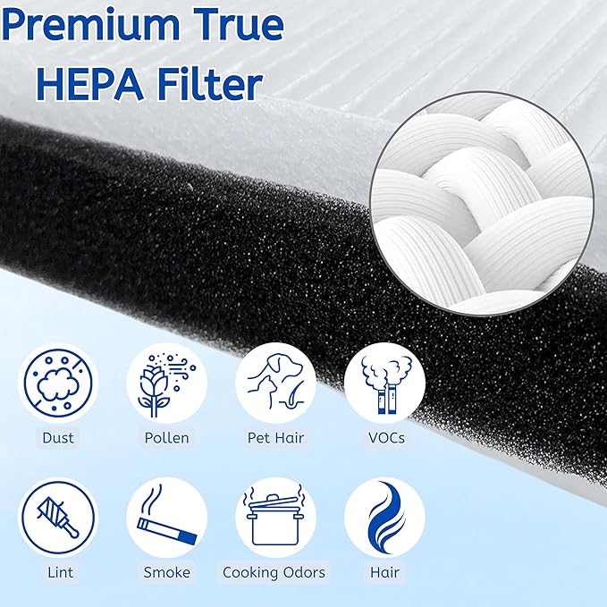 Nispira F2 A2 True HEPA Filter Replacement for Filtrete Room Air Purifier FAP-C02WA-G2, FAP-C03BA-G2, FAP-T03BA-G2, FAP-SCO2W, FAP-SC02N, 2 Packs