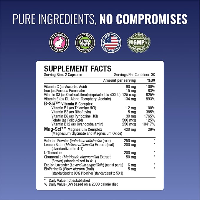 Approved Science Restlex - 420 mg Magnesium Glycinate Blend, L-theanine 200 mg - 60 Capsules - Pack of 2