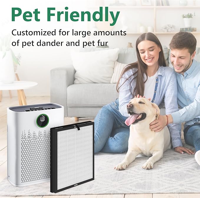 4 Pack HAP603 Replacement Filter Compatible with ECOSELF HAP603 Air Purifier, # RFHAP603, White