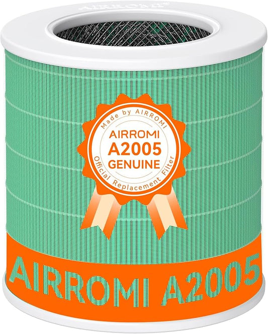 AIRROMI A2005 HEPA Air Purifier Replacement Filter, 3-In-1 Original Filter, Remove 99.97% of 0.3 Micron Particle 1 Pack (Green)