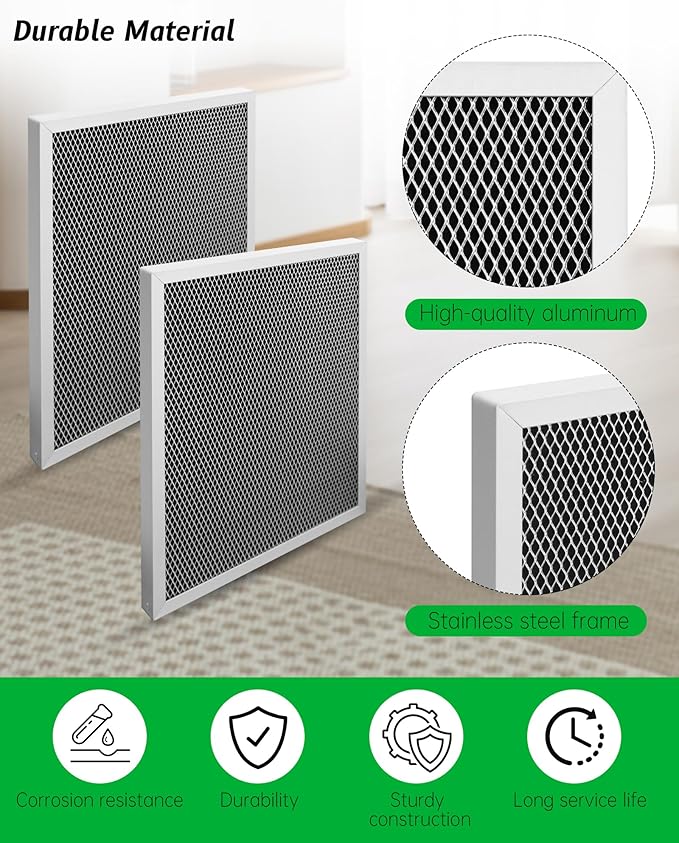 2PCS 5443 Dehumidifier Filter Fit for Whole-House Dehumidifiers Models 1830 1850 1852 and Ventilation Models 8191 8192 Replacement MERV 8 Filter 10"x12"x1"