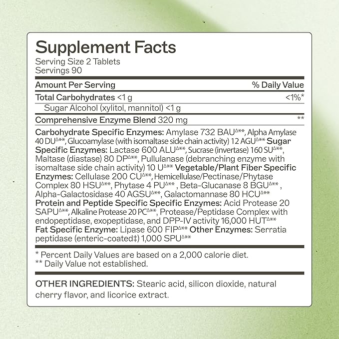 Amy Myers MD Digestive Enzymes Chewable – Complete Enzymes Support Leaky Gut, Acid Reflux, Gas, Bloating, Gluten Exposure – Amylase, Lipase, Lactase, Alkaline, Protease, Sucrase + More – 180 Tablets