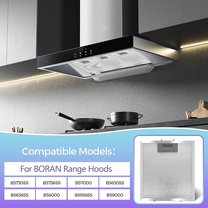 2 Pack-S97018029 Range Hood Filter Replacement, 5-Layer Aluminum Mesh Hood Vent Grease Filter for Broan B5 Series, Alternative 1932913, 9"x10.25" x0.35"(Aluminum)