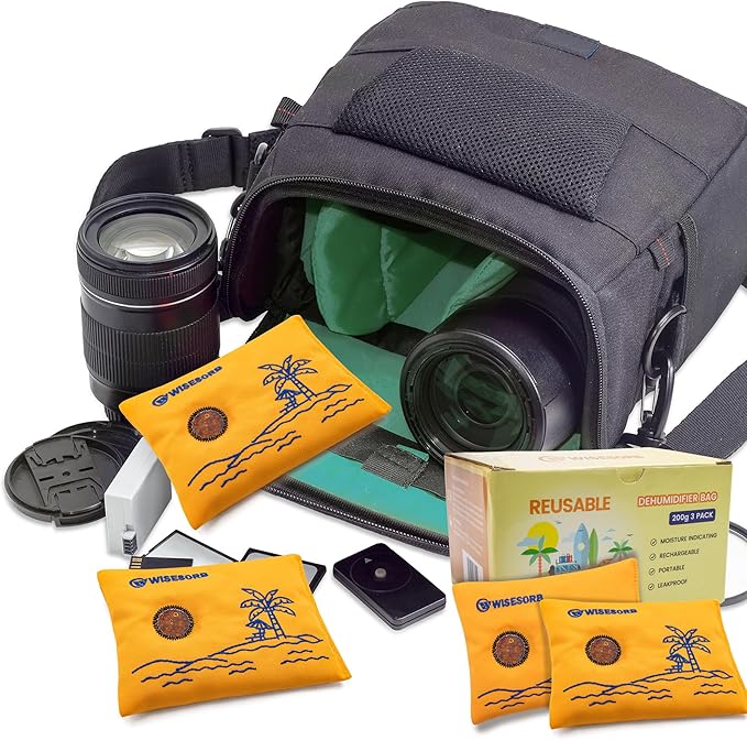 200G x 3PCS Rechargeable Desiccant Packs for Storage, Reusable Dehumidifier Bags Color Indicating Silica Gel Desiccant Packets Moisture Absorbers for Safe Luggage 3D Filaments Electronics