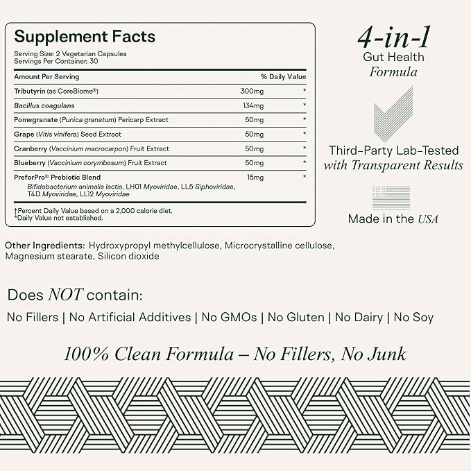 Adapt Naturals 4-in-1 Biome Protect Prebiotics, Probiotics Supplement Postbiotics & Polyphenols for Microbiome, Gut Health & Defense for Women & Men, 30 Day Supply