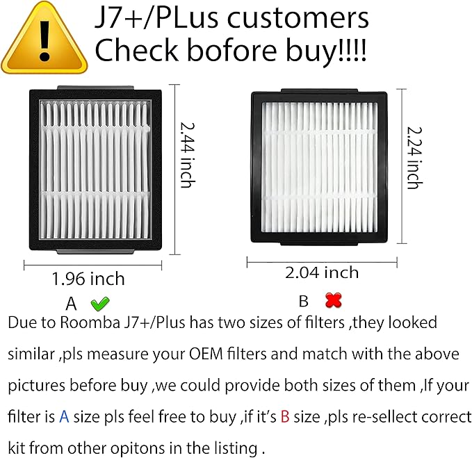 Replacement HEPA Filter Compatible for iRobot Roomba Combo i,e,j Series:E5 E6 i1 i3 i4 i5 i6 i7 i8 J5 J6 J8 And All Plus Versions 18-Pack