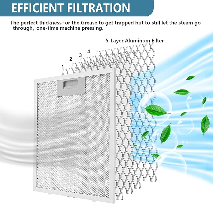 2 Pack SB08087294 Range Hood Filter 11.75"x 9.40" Compatible with For Broan Kenmore range hoods, Range Hood Aluminum Grease Filter, Replaces AP5614116 B08087294 RM523004 1373064