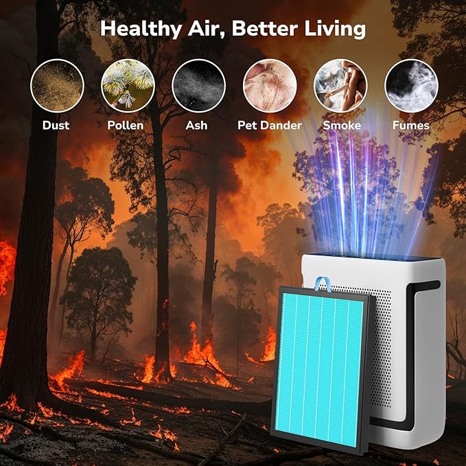 Fil-fresh Vital 200S Replacement Filter, Compatible with LEVOIT Vital 200S, Vital 200S-P Air Purifier, 3-in-1 H13 True HEPA & Activated Carbon, Replace Vital 200S-RF-SR, Smoke Remover, Blue, 2-Pack