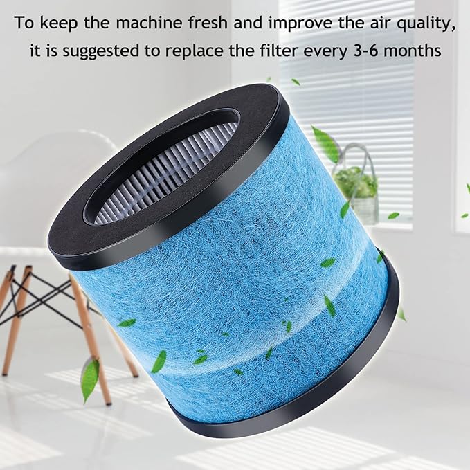 KEEPOW TPAP002 Hepa Filter Replacement Compatible with TOPPIN TPAP002 HEPA Air Purifier Comfy Air C1, Part # TPFF002 (2 Pack)