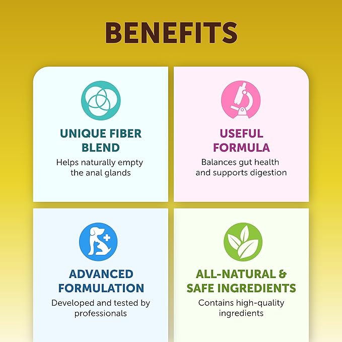 Scoot Stopper Dog Soft Chews w/Fiber - Stool Hardener for Anal Gland Treatment, Digestion Support -180 Tasty Treats w/Natural Flaxseed, Pumpkin and Psyllium Husk for Dog Comfort