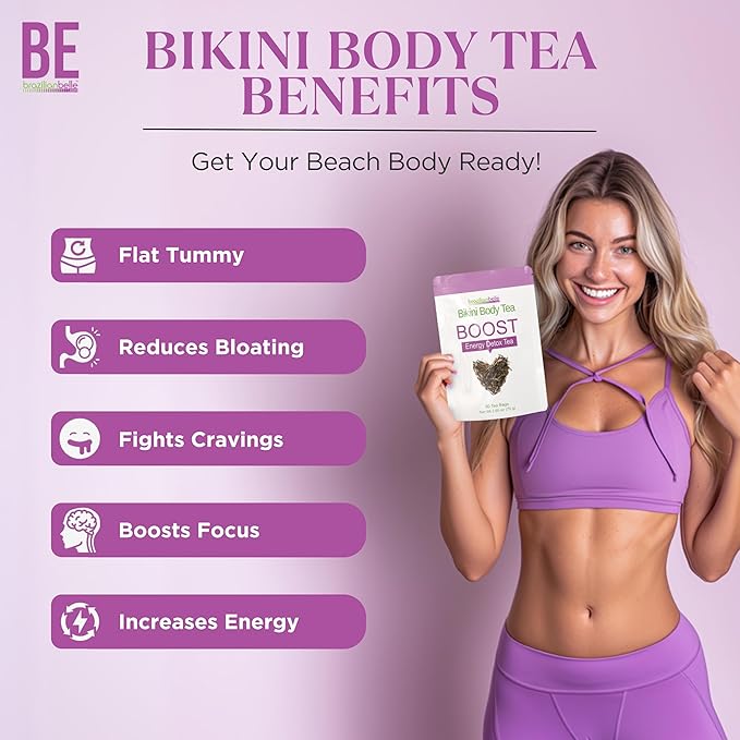 Bikini Body Slimming Detox Tea - Laxative-Free Colon Cleanse Tea to Support a Healthy Weight - Gentle Cleansing Detox Tea for Belly Bloating Relief. All Natural Herbal Tea Blend (30 ct)