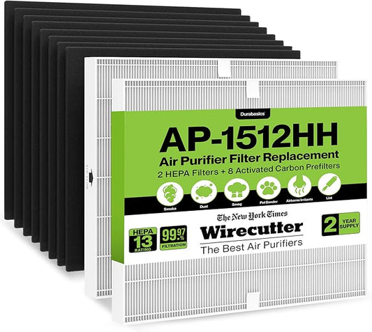 AP-1512HH HEPA Set Replacement for Coway Filter - 2 Year Supply - Compatible with Coway Airmega AP-1512HH & Airmega Filter Replacement - Helps Remove Smoke, Dust, Pollen, Dust, Debris, Pet Dander