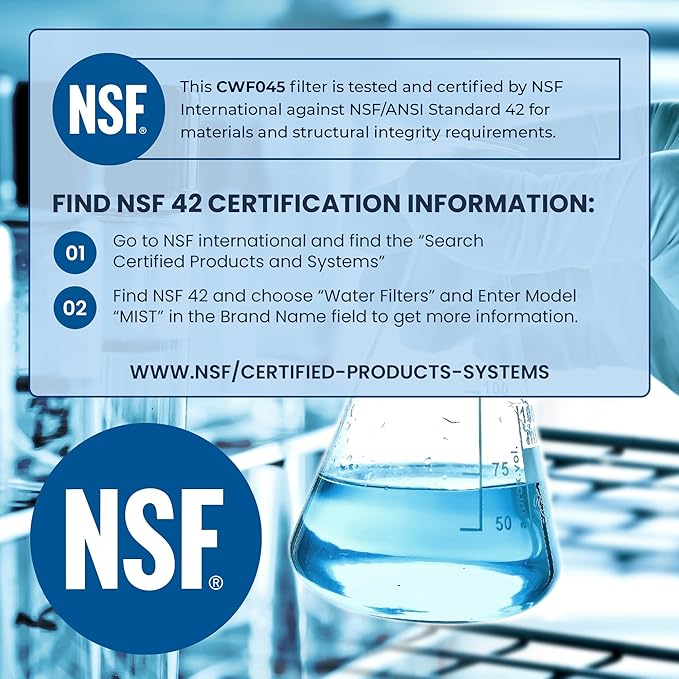 Mist 5231JA2002A Refrigerator Water Filter Replacement for LG LT500P, ADQ72910911, Kenmore 9890, Fridge LFX25974ST – NSF 42 Certified – 1 Pack