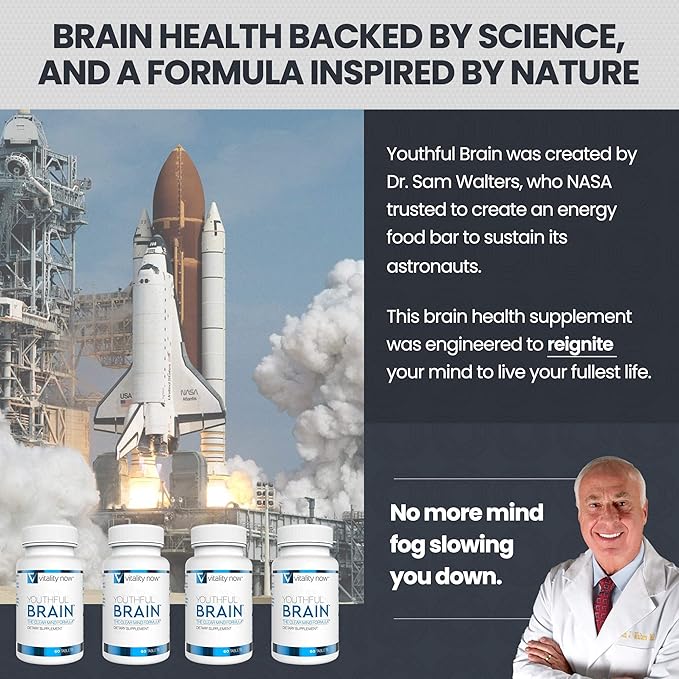 Youthful Brain 2 Bottle Bundle - Memory & Brain Health Support Supplement - Brain Booster Clarity with Bacopa Monnieri, Ginkgo Biloba, B12-60-Day Supply (120 Count)