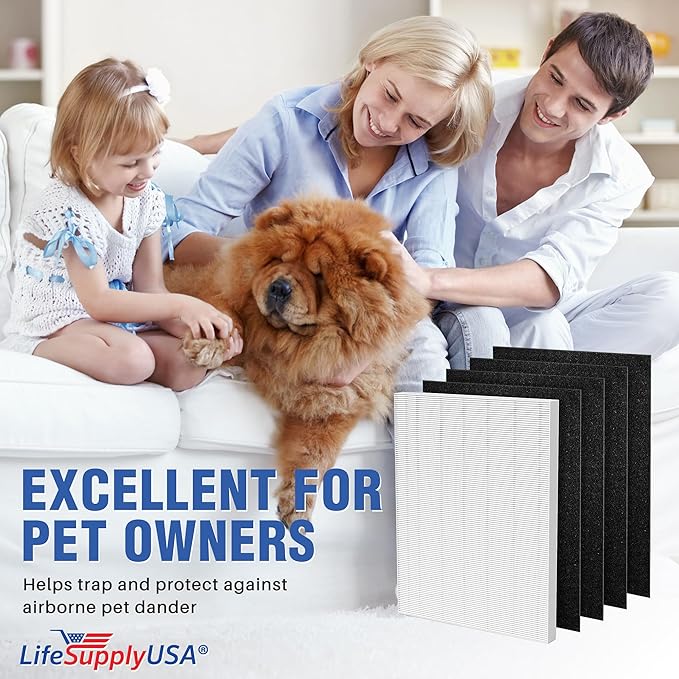 115115 2 HEPA Filter A Replacement + 8 Carbon Pre-Filters for C535, 5300, 5300-2, 5500, 5500-2, 6300, 6300-2, P300, AM90, C909, 9800 For Winix Air Purifier Filter Replacement Size 21 by LifeSupplyUSA