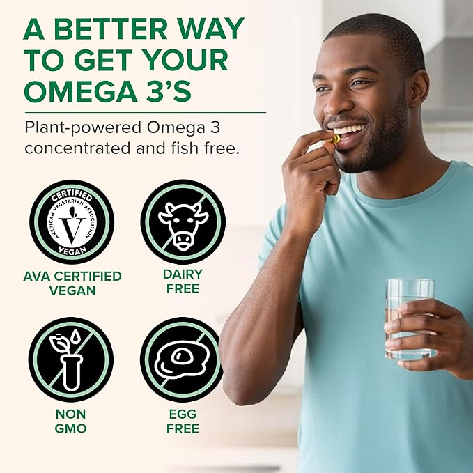 Zenwise Health Vegan Omega 3 Supplement - Burpless Omega 3 Supplement with DHA, EPA & DPA Fatty Acids for Immune Health - Fish Oil Alternative from Sustainably Sourced Marine Algae Oil - 48 Softgels