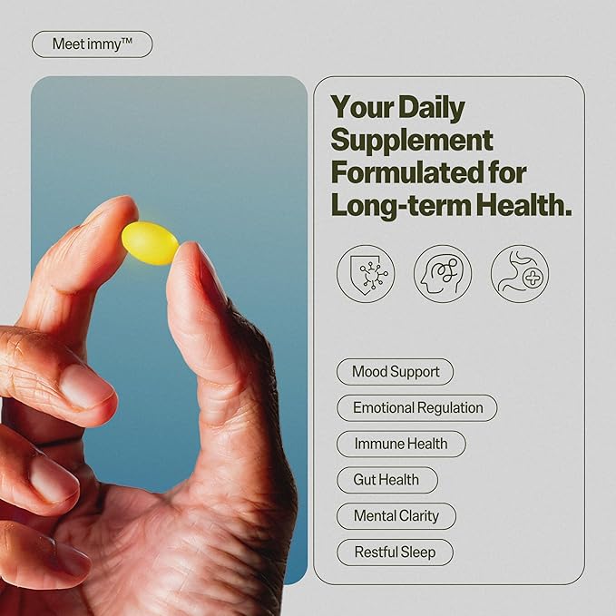 IMMY Immune Supplement for Mood Support and Gut Health, 90 ct. - Supports Joint Relief, Focus & Mood Support, Natural Calming Aid