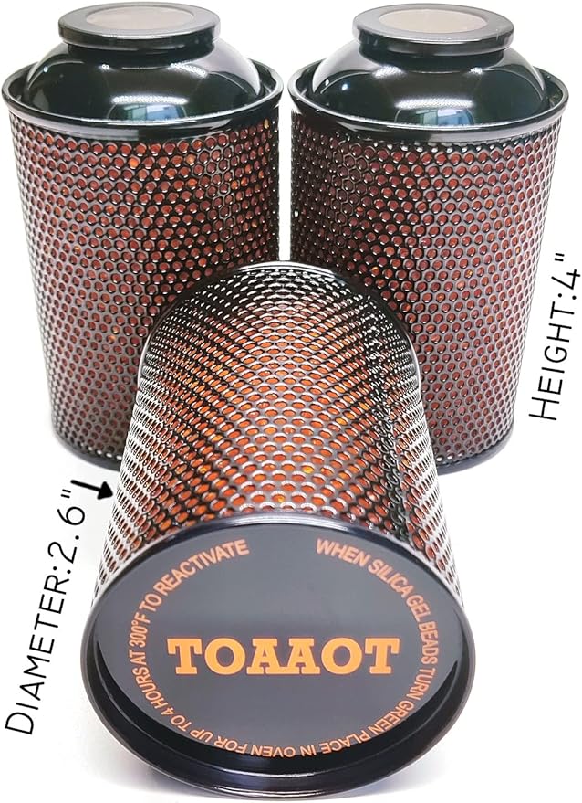 Gun Safe Dehumidifier, Moisture Absorbers, TOAAOT 200g Silica Gel Canister for Gun Case, Tool Box (3 Units)