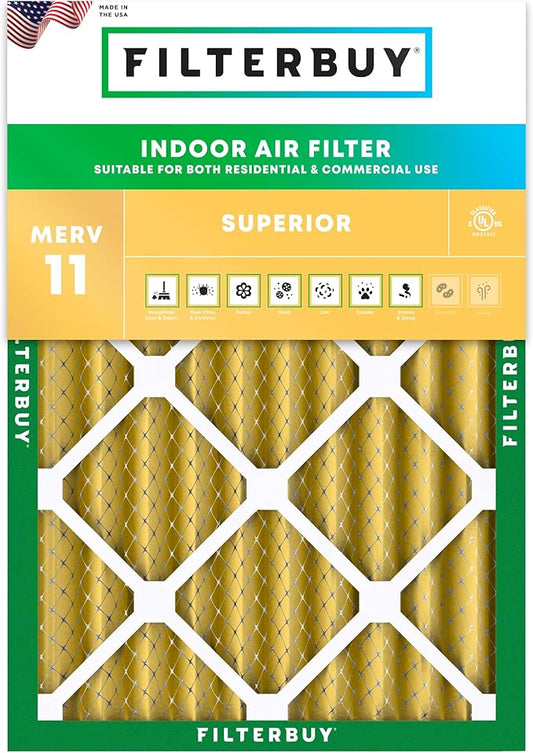 Filterbuy 20x23x4 Air Filter MERV 11 (MPR 1200) Allergen Defense Replacement (1-Pack), Electrostatic Pleated HVAC AC Furnace Filters, Made in USA (Actual Size: 19.50 x 22.50 x 3.63)