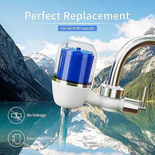 Water Filter Replacement for Water Filter Faucet, Compatible with All Pur Faucet Mount Filtration Systems RF-9999, Reducing 99% of Chromium, Lead and More, Pack of 2, by DESENRUIS