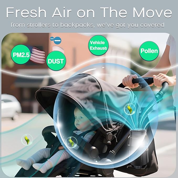 Ozone Machine for Car and Ionic Air Purifier 2-IN-1 to Clean Pet Smell,Smoke Odor, and Dust, Pollen for Home Room, Car and Personal Spaces