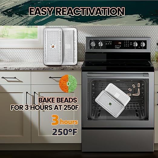 100 Gram 3 Pack Indicating Silica Gel Canister, Gun Safe Dehumidifier (Orange to Green), Reusable Desiccant Canister Dehumidifier