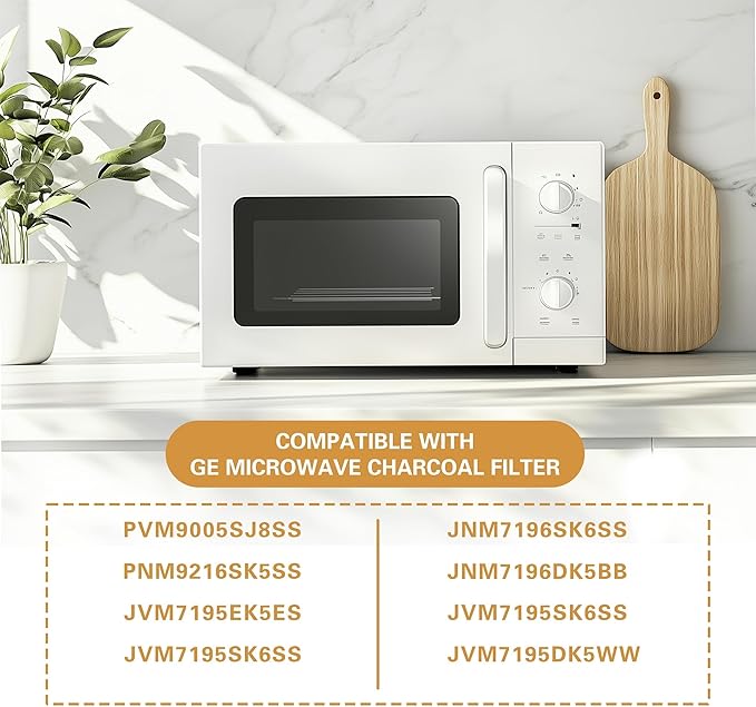 3-Pack WB06X10807 Microwave Filter Replacement Charcoal Filters for GE Microwaves JVM7195EK5ES/JVM7195SK6SS/PNM9216SK5SS