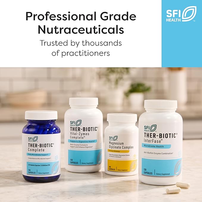 Klaire Labs SFI Health Digestive Enzymes - Gut Health Supplements with Lipase, Amylase & Protease Enzymes for Digestion - Aid Nutrient Absorption - Help Occasional GI Discomfort (180 Capsules)