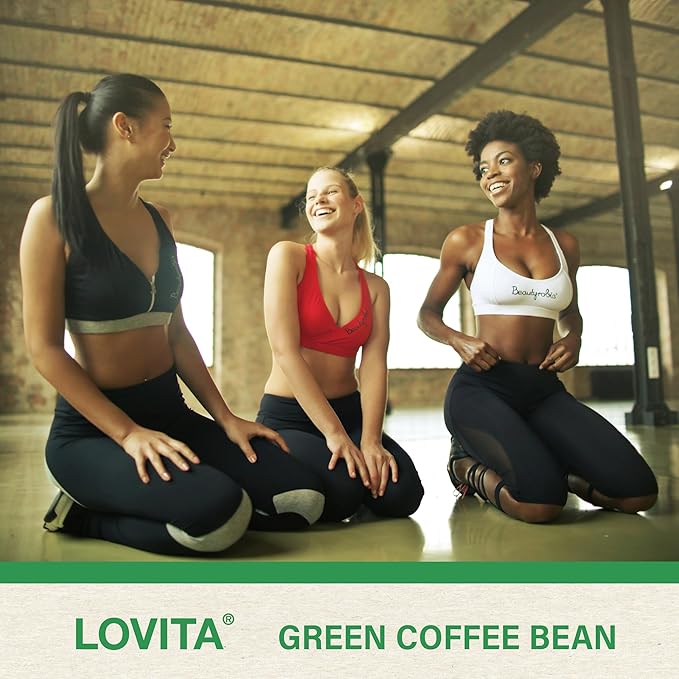 Lovita Green Coffee Bean Extract: Natural Antioxidant, High Potency, 50% Chlorogenic Acid, Vegan-Friendly Dietary Supplement - 60 Capsules (Pack of 3)