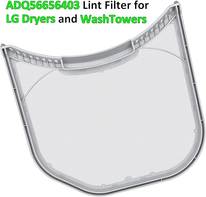 ADQ56656403 Lint Filter Replacement for LG Dryers and WashTowers, Rim without Felt Seal, Ultra Durable Lint Screen Trap with Dryer Vent Lint Brush