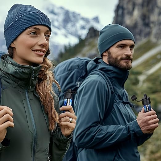 Straw Water Filter, Portable Water Filtration System Water Purifier, Personal Outdoor Emergency Survival Gear for Hiking Travel Camping Accessories Emergency Preparedness Outdoor Activities