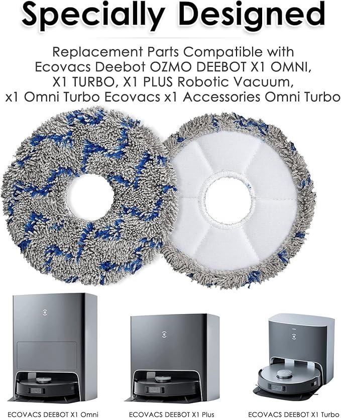 (10 Pack) T30S Mop Pads for ECOVACS DEEBOT T30S/ T30S Combo/ T30 Omni/ X5 Pro Omni/ N30 Omni/ T30S AI/ T50 Pro Omni/ T50 Pro Max/ X2 Omni/ X1 PRO Omni/ T10 Omni/ T10 Turbo/Yeedi M12 Pro+ Mop Pad