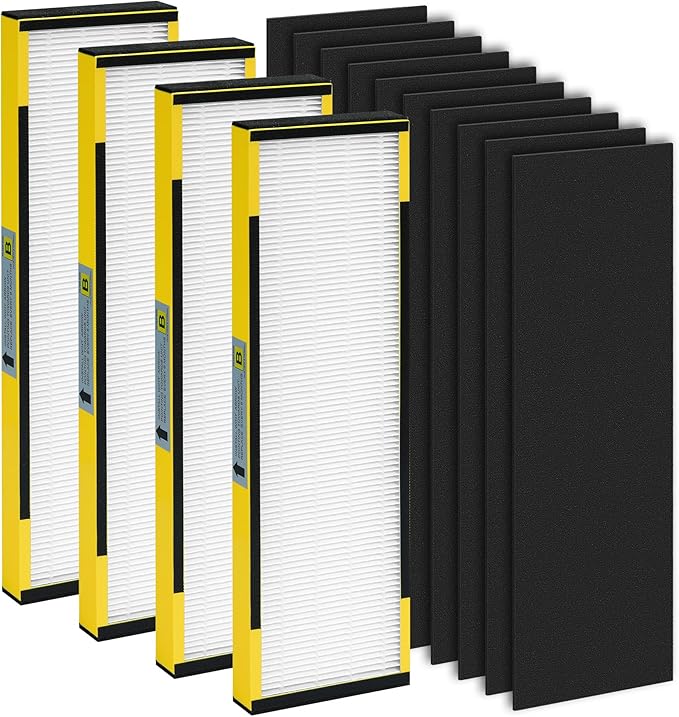 2 Pack FLT4825 HEPA Filter B Replacement for G-Guardian,Compatible with FLT4825 AC4825 AC4300 AC4800 AC4900 AC4850 AP2200CA AP2800CA, Air Purifiers,2 True H13 HEPA Filters + 6 Carbon Pre-Filters
