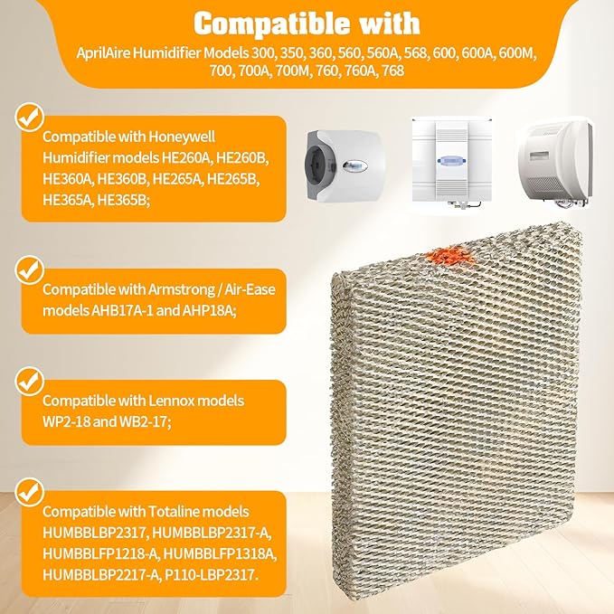 2Pack 35 Water Panel Humidifier Replacement Filter Made of Aluminum Mesh Compatible with AprilAire Whole-House Humidifier Models 300 350 360 560 560A 568 600 600A 600M 700 700A 700M 760 760A 768