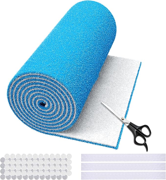 16 x 120" Air Vent Filters, Cut-to-Size MERV 8 Filter Material, Triple Layer HVAC Furnace Vent Filters for Home, Floor, Ceiling, Grilles - Includes 48PCS Adhesive Hook Tape.