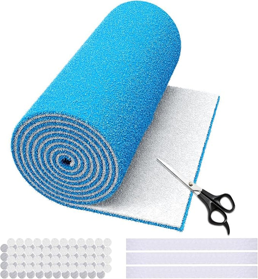 16 x 120" Air Vent Filters, Cut-to-Size MERV 8 Filter Material, Triple Layer HVAC Furnace Vent Filters for Home, Floor, Ceiling, Grilles - Includes 48PCS Adhesive Hook Tape.