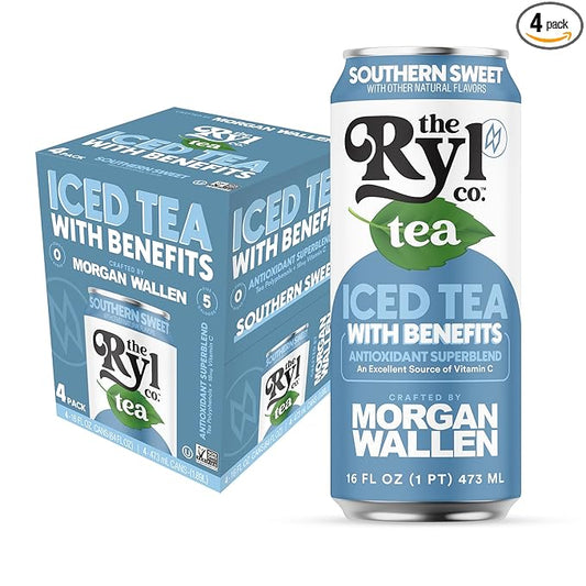 Ryl Iced Tea, Wallen's Sweet, Antioxidant Superblend, Zero Sugar, Low Carb, Low Calorie Iced Tea, 16.0 Fl Oz (4-Pack)