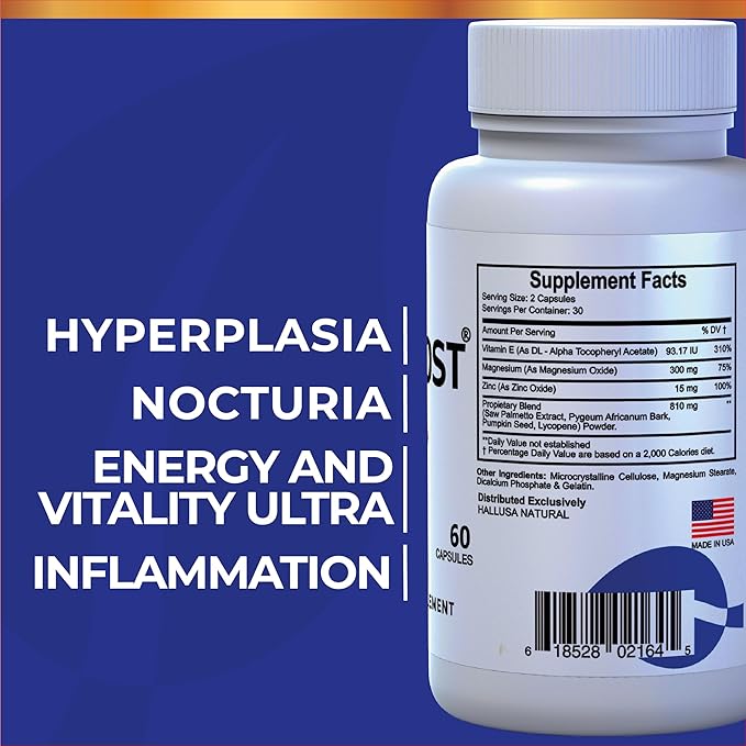 Hallprost Ultra & Hallvigor 120 Cap - Dietary Supplement for Men - Pygeum, Pumpkin Seeds, Prostate Formula - Energy Supplements
