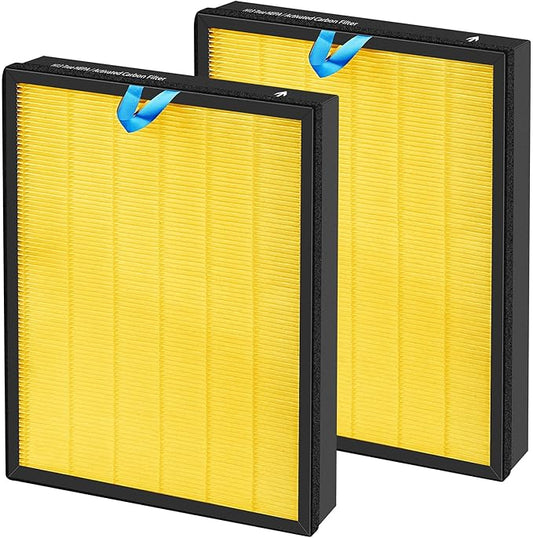 APPLIANCEMATES Vital 100S Pet Replacement Filter for LEVOIT Vital 100S/100S-P Air Purifier, 3-in-1 True HEPA and High-Efficiency Activated Carbon Filters, Part# Vital 100S-RF, 2 Packs